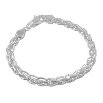 Silver Flat Spiga Link Bracelet