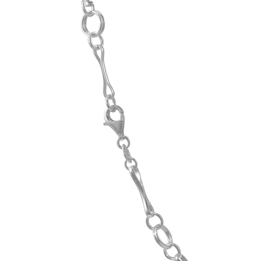 Silver Twist Circles Link Necklace