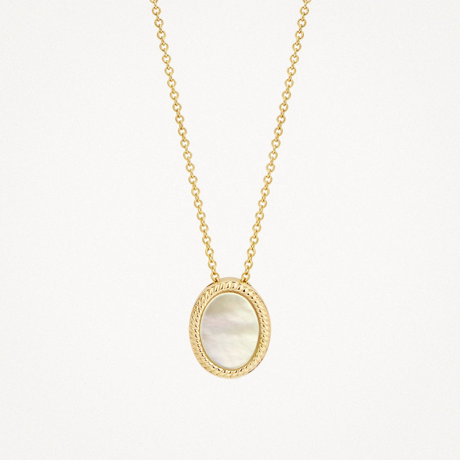 Blush Jewels - 14ct Yellow Gold Mother of Pearl Disc Pendant