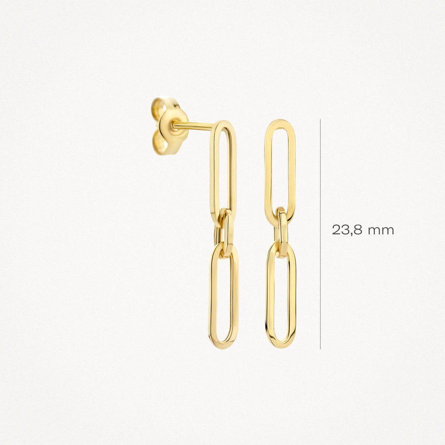 Blush Jewels - 14ct Yellow Gold Double Paperclip Link Earrings