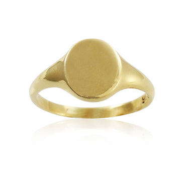 9ct Gold Plain Oval Signet Ring