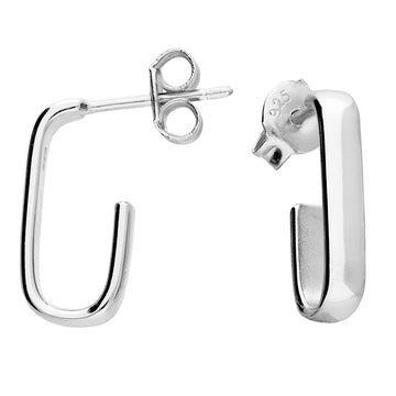 Silver J-Hoop Earrings