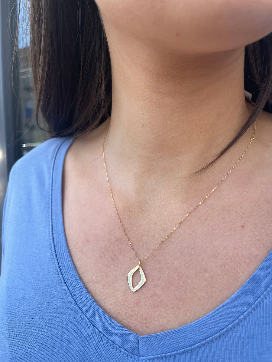 9ct Gold Diamond Shape Necklace