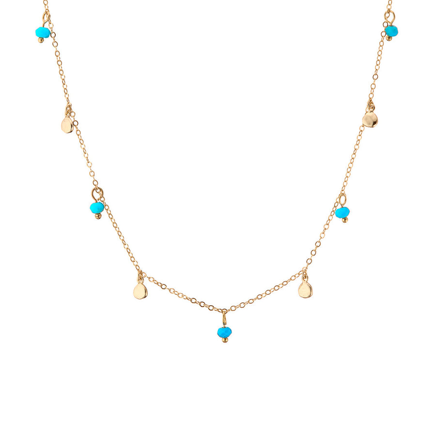 Mary-K - Gold Turquoise Droplet Necklace
