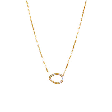 Mary-K - Gold Pave Oval Necklace