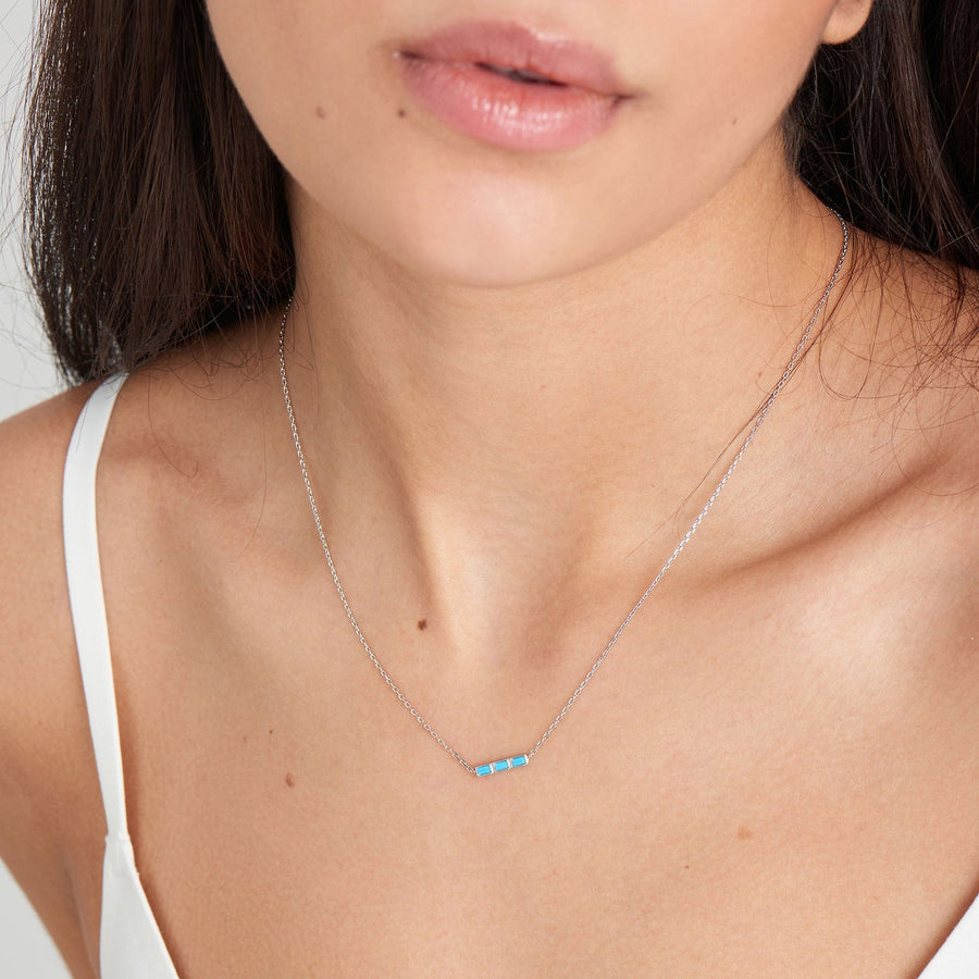 Ania Haie - Turquoise Silver Bar Necklace