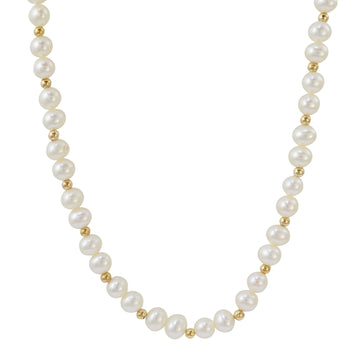 9ct Gold Pearl & Bead Necklace