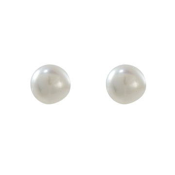 Silver Pearl Stud Earrings 10mm