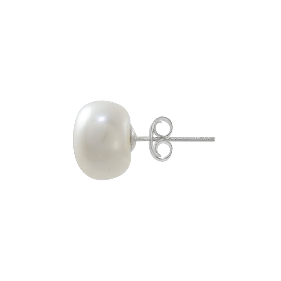 Silver Pearl Stud Earrings 12mm