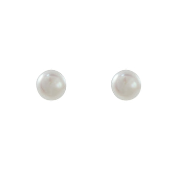Silver Pearl Stud Earrings 6mm