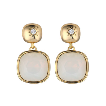 Knight & Day - Sasha White Opal Earrings