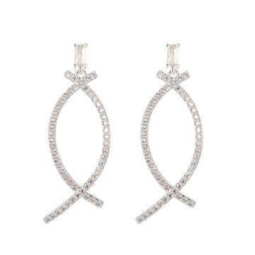 Knight & Day - Silver Crescent Drop Earrings