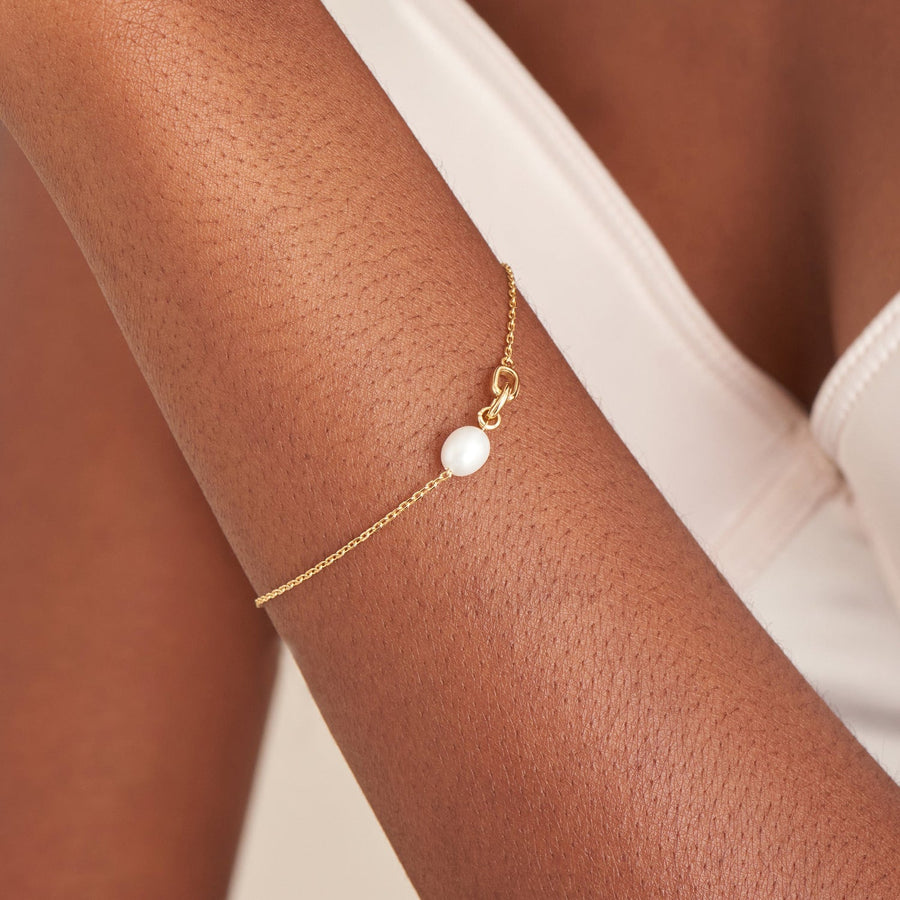 Ania Haie - Gold Pearl Link Chain Bracelet