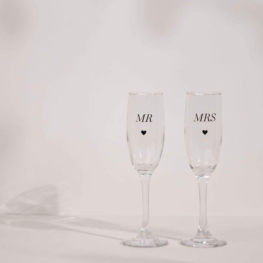 Set of 2 Wedding Champagne Flutes