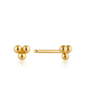Ania Haie - Gold Modern Triple Ball Stud Earrings