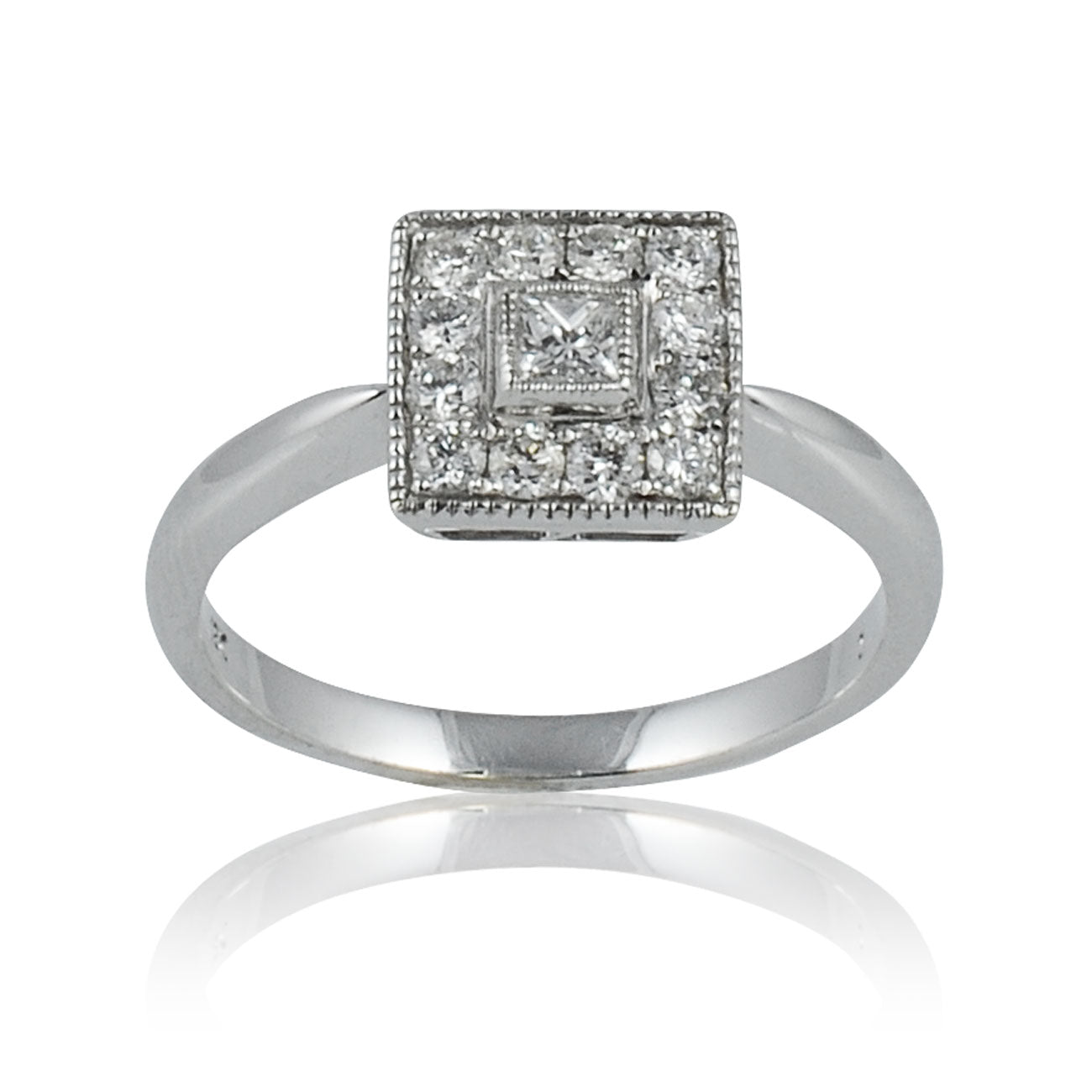 Square Cluster Diamond Ring