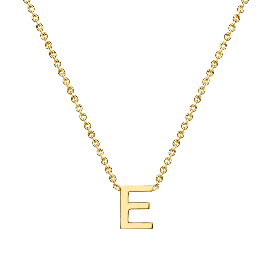 9ct Gold Initial Necklace E