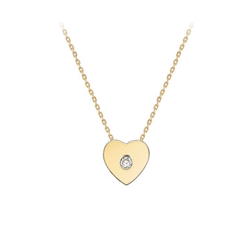 9ct Gold Heart Slider CZ Necklace