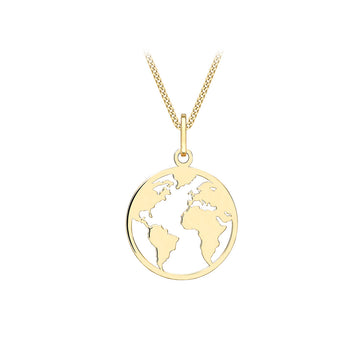 9ct Yellow Gold World Necklace