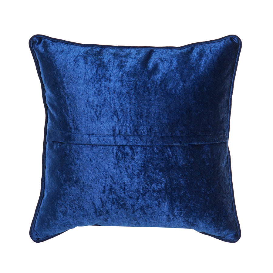 Navy Blue & Gold Pattern Square Cushion