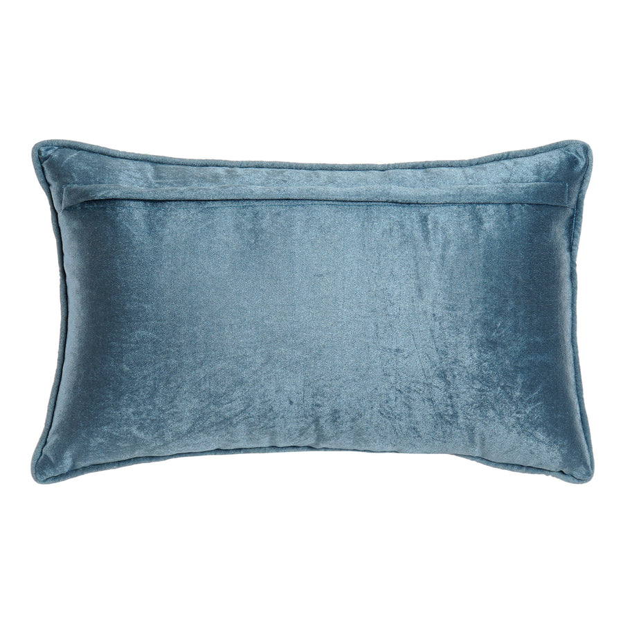 Blue & Gold Pattern Rectangular Cushion