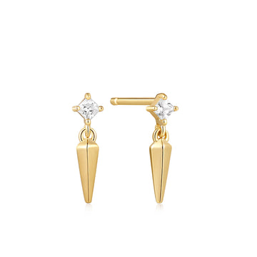Ania Haie - Gold Sparkle Spike Stud Earrings