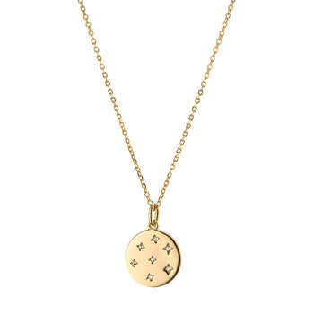 Mary-K - Gold Disc & CZ Necklace