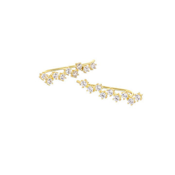 Mary-K - Gold Cluster Climber Earrings