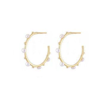Mary-K - Gold & Pearl Hoops