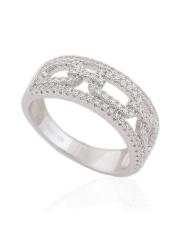 Silver Oval Link Ring