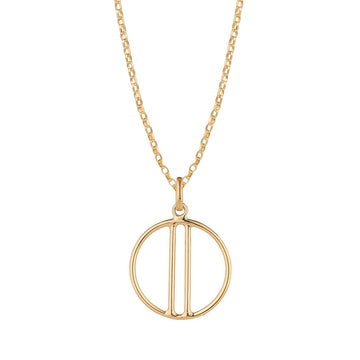 9ct Gold Open Circle & Bar Necklace