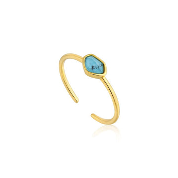 Ania Haie - Turquoise Adjustable Gold Ring