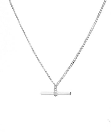 Mary-K - Silver T-Bar Curb Necklace