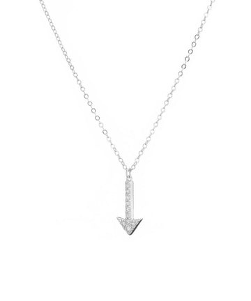 Mary-K - Silver Pave Arrow Necklace