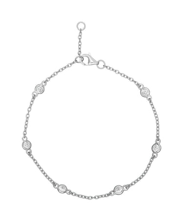 Mary-K - Silver chain bracelet with zirconia