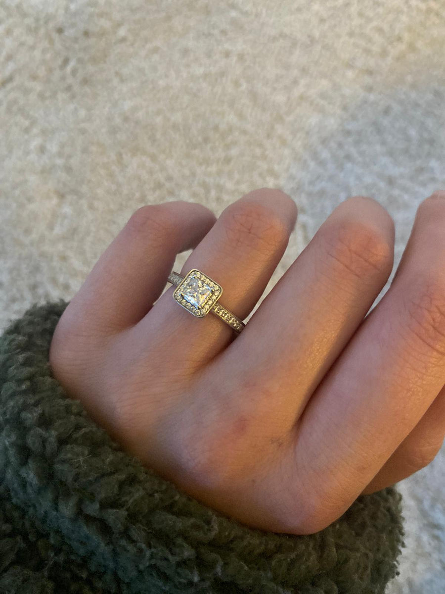 Princess Cut Diamond Cluster Ring