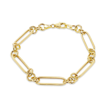 9ct Gold Figaro paper link Bracelet
