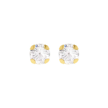 9ct Gold Cz Stud Earrings 6mm