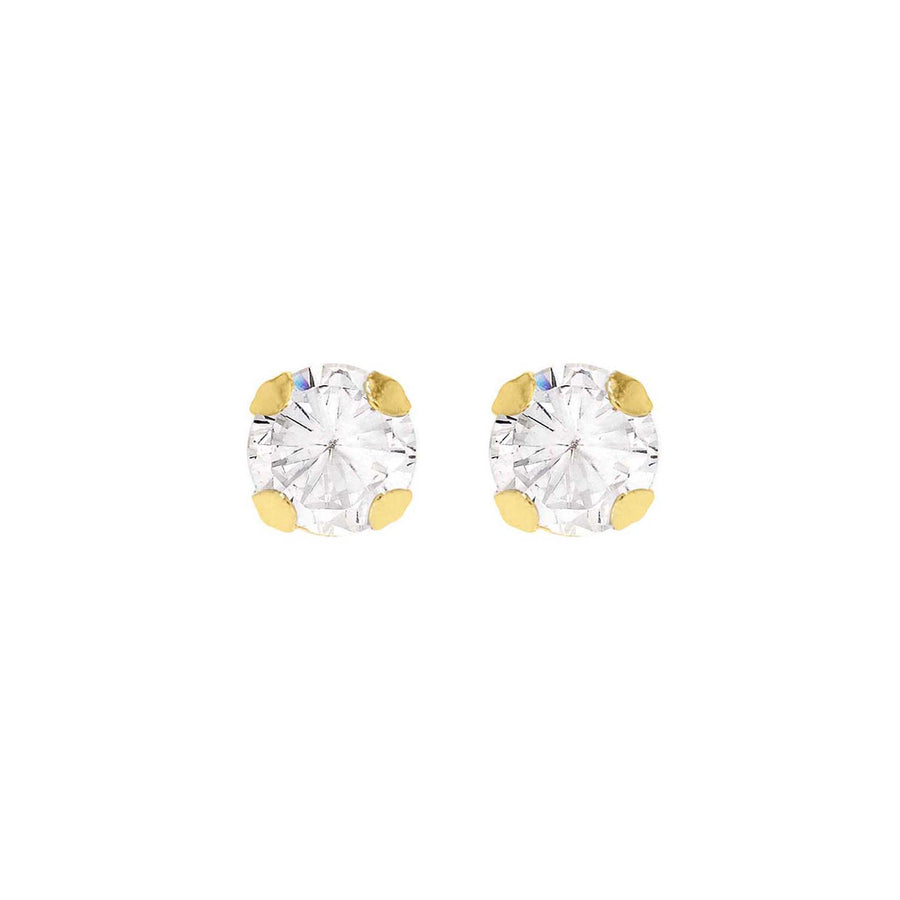 9ct Gold Cz Stud Earrings 6mm