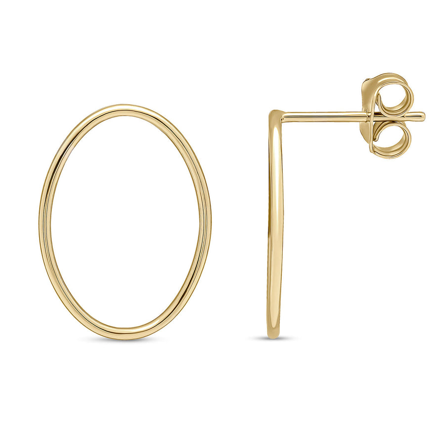 9ct Gold Open Oval Earrings