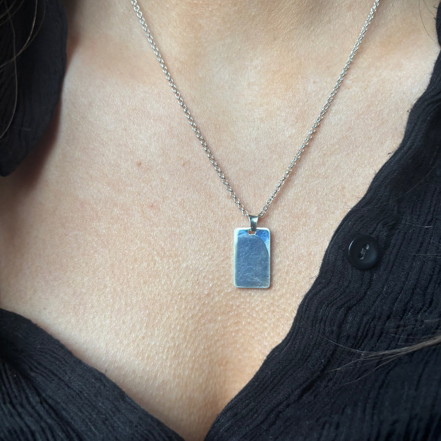 Sterling Silver Tag Necklace