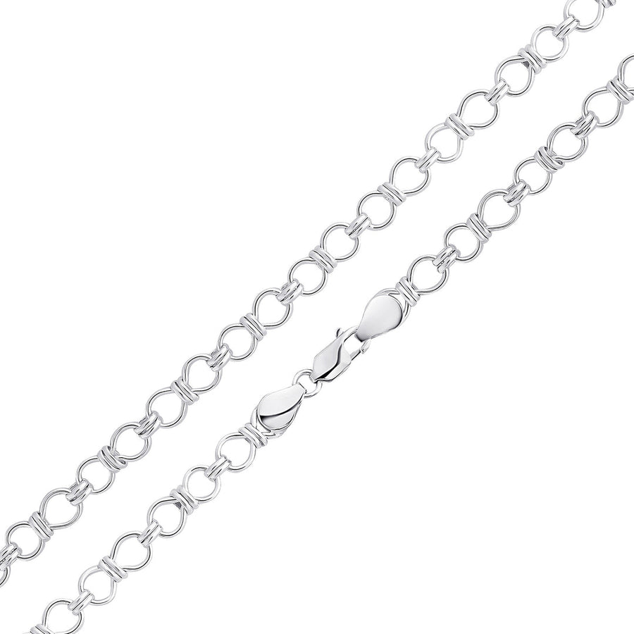 Silver Bow Tie Link Necklace