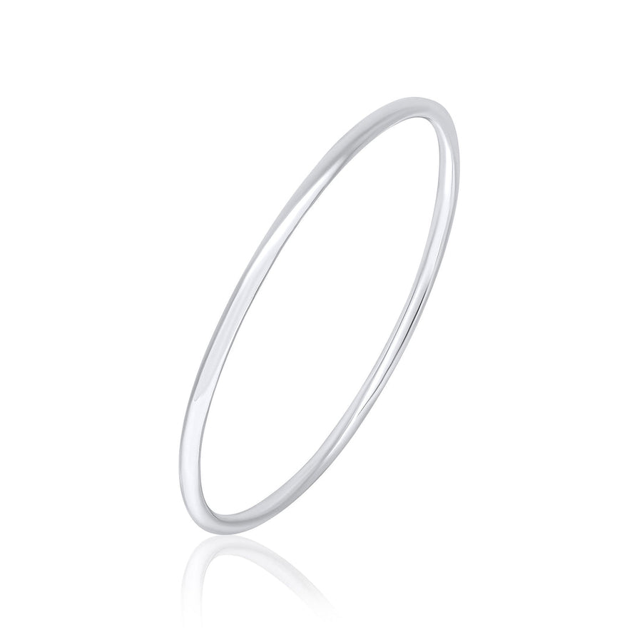 Sterling Silver Round Plain Bangle