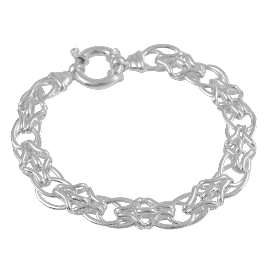 Silver Double Oval Link Bracelet