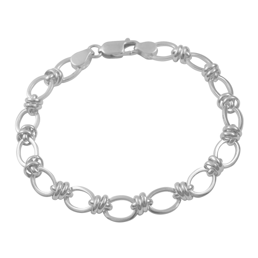 Silver Square Oval Link Bracelet