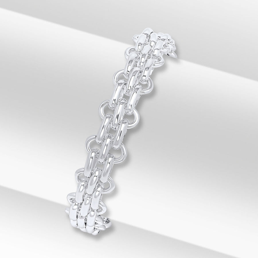 Silver Brick Style Bracelet