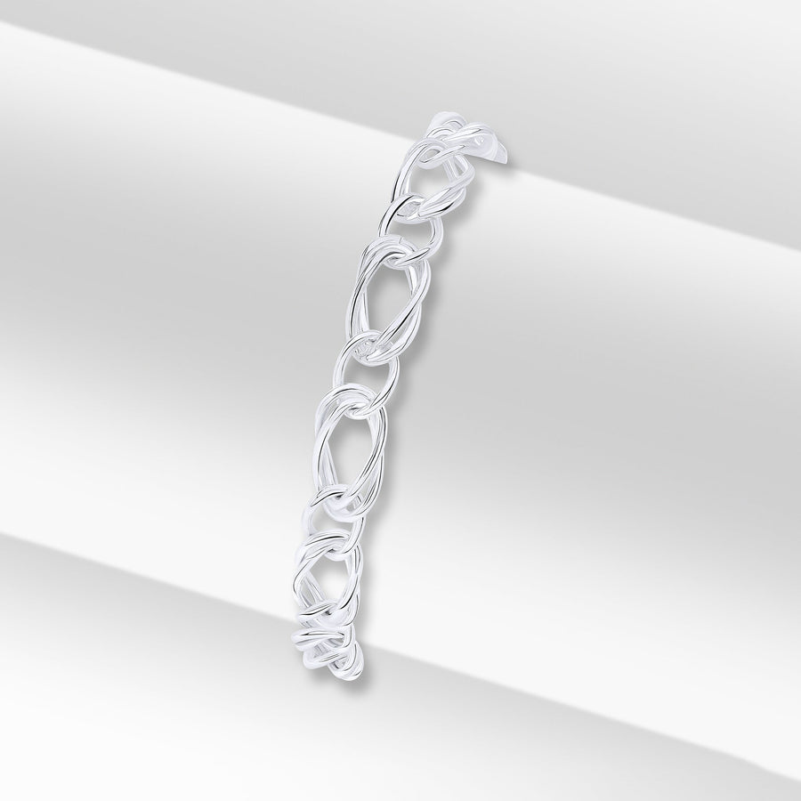 Silver Double Oval Link Bracelet