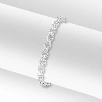 Silver Two One Cable Link Bracelet