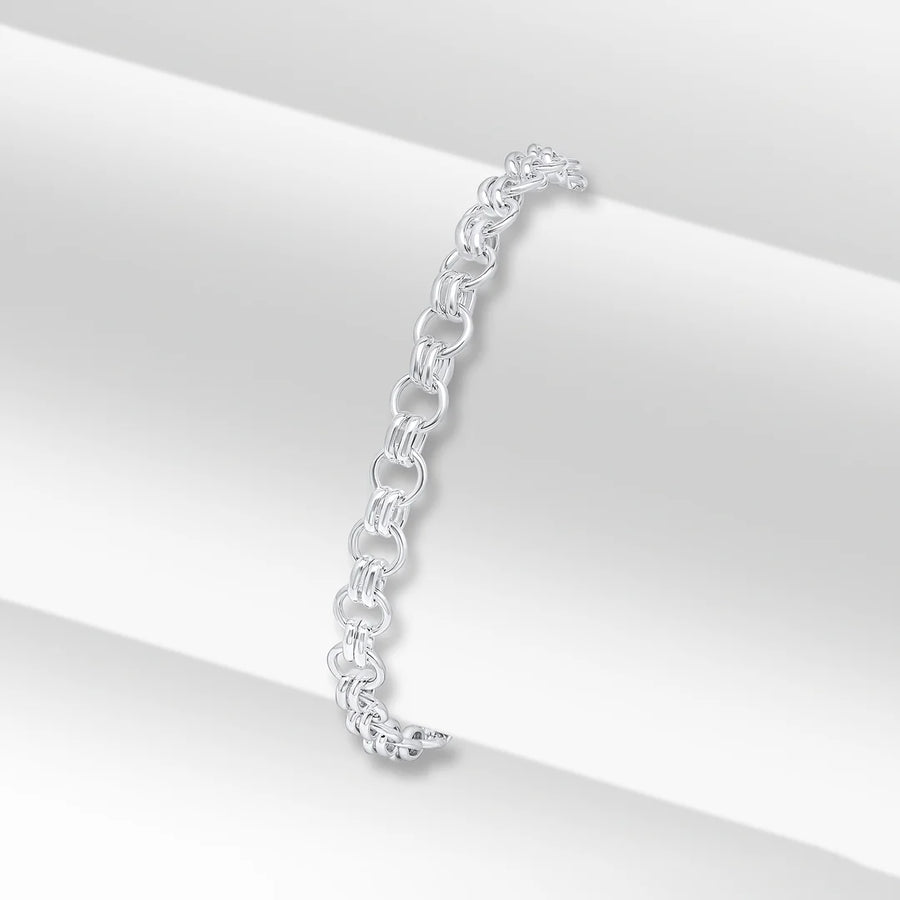 Silver Two One Cable Link Bracelet