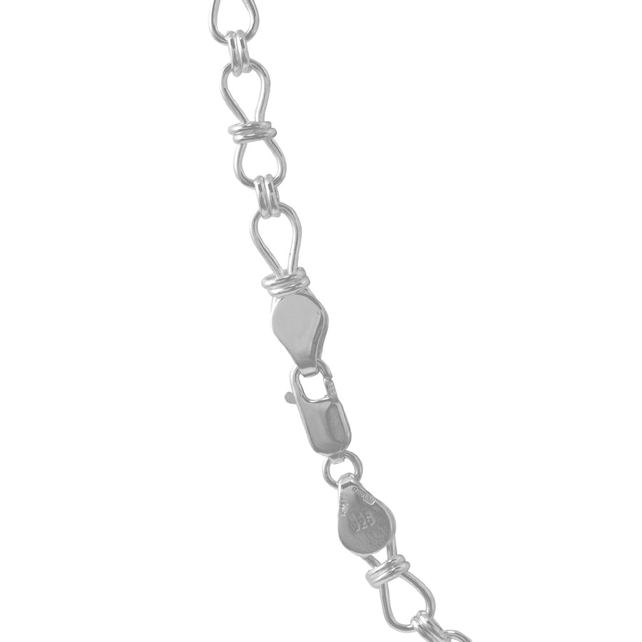 Silver Bow Tie Link Necklace